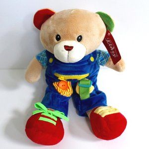 Linzy Educational Learn To Dress Activity Toy Bear Plush Stuffed Animal 16"